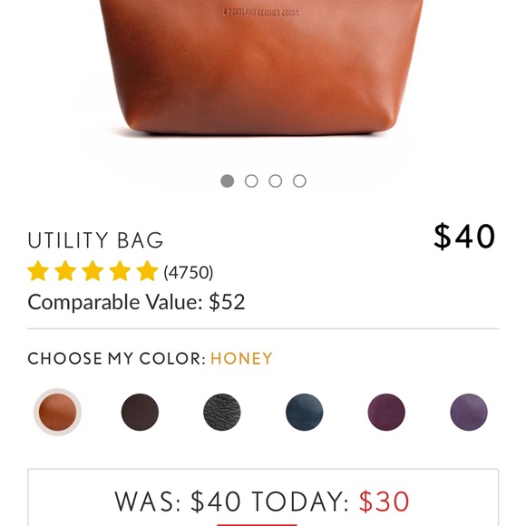 Portland Leather Utility Bag Honey - Picture 4 of 5